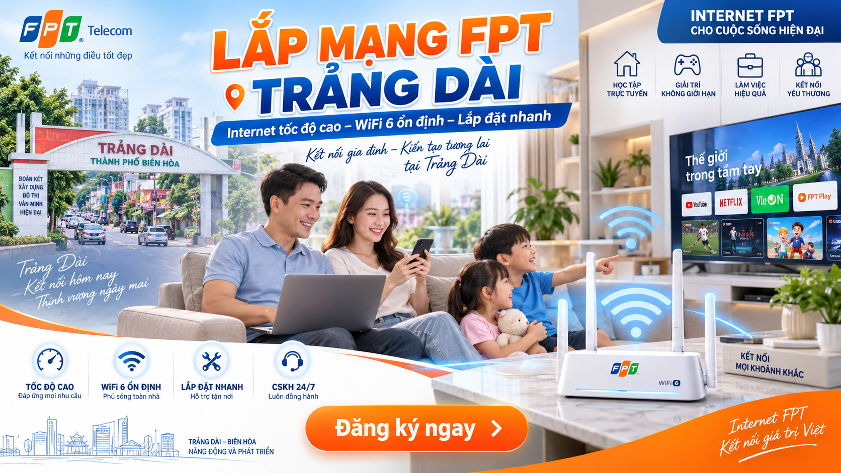 Lắp mạng FPT Trảng Dài