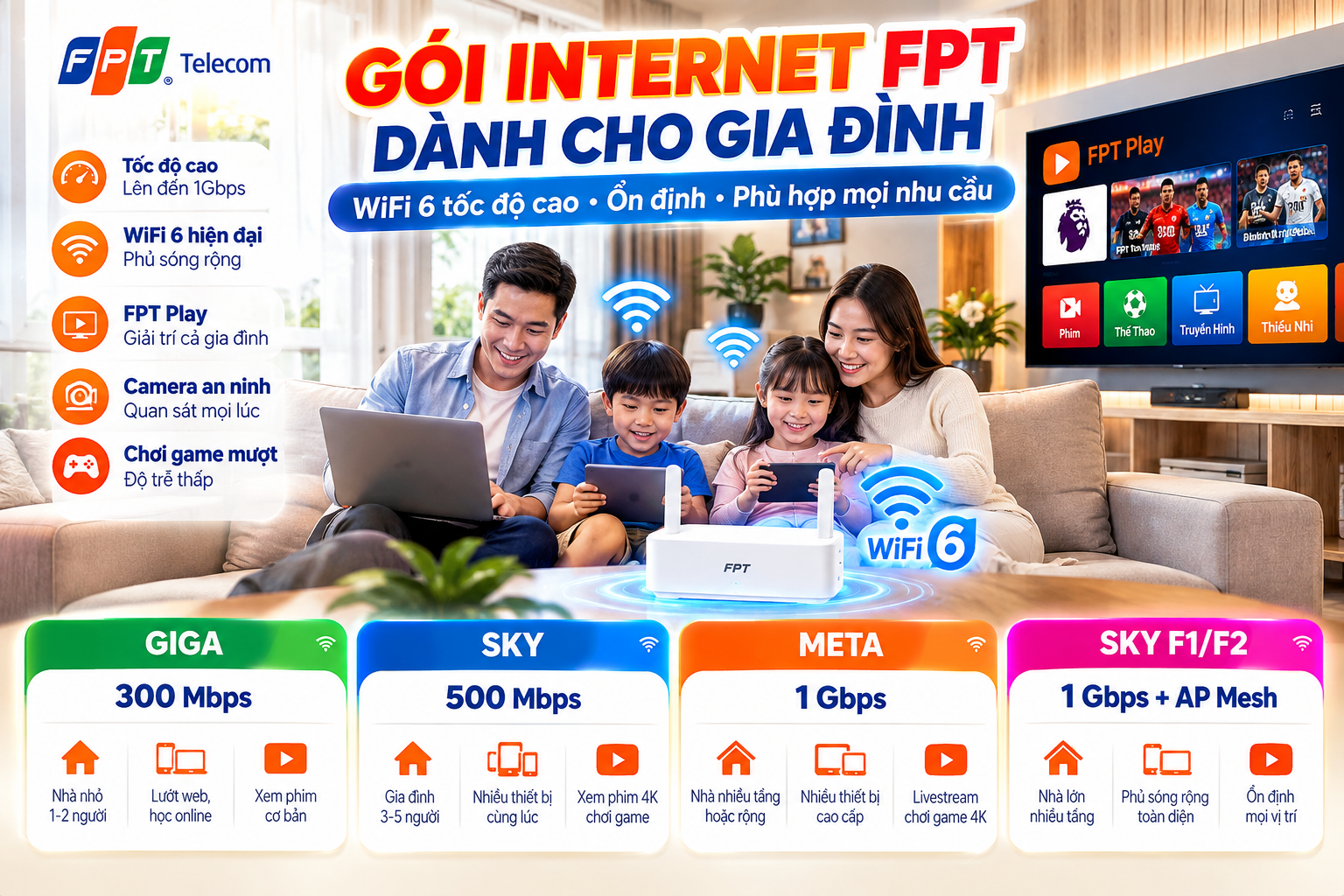 Gói Internet FPT dành cho gia đình