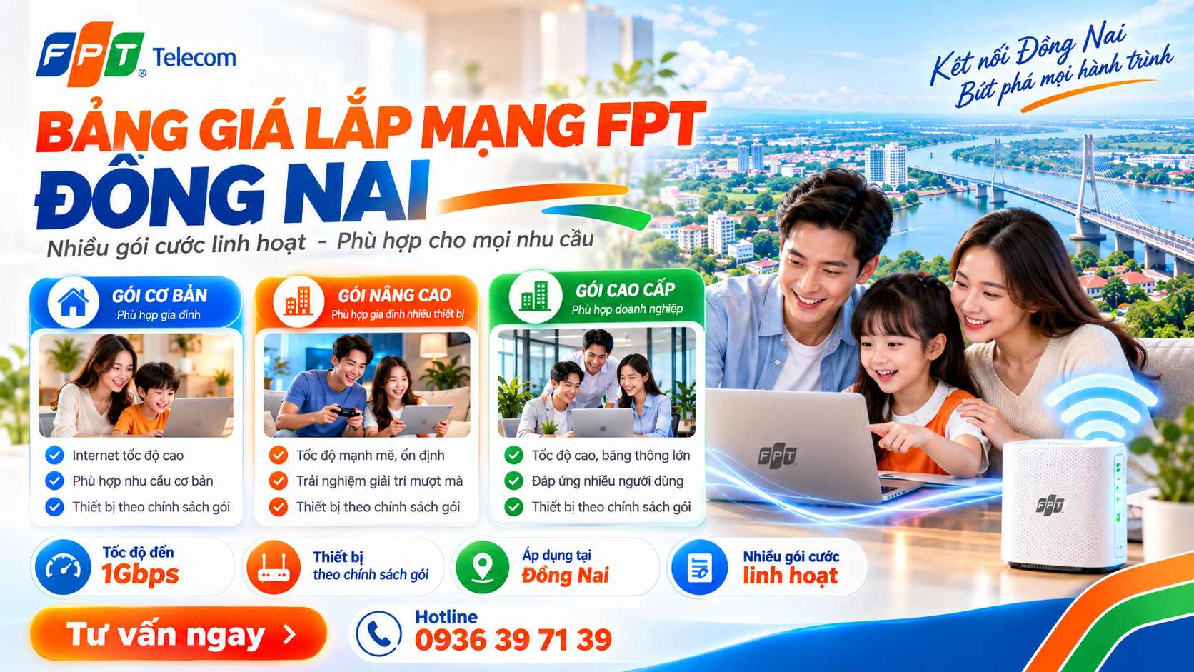 Bảng giá lắp mạng FPT Đồng Nai