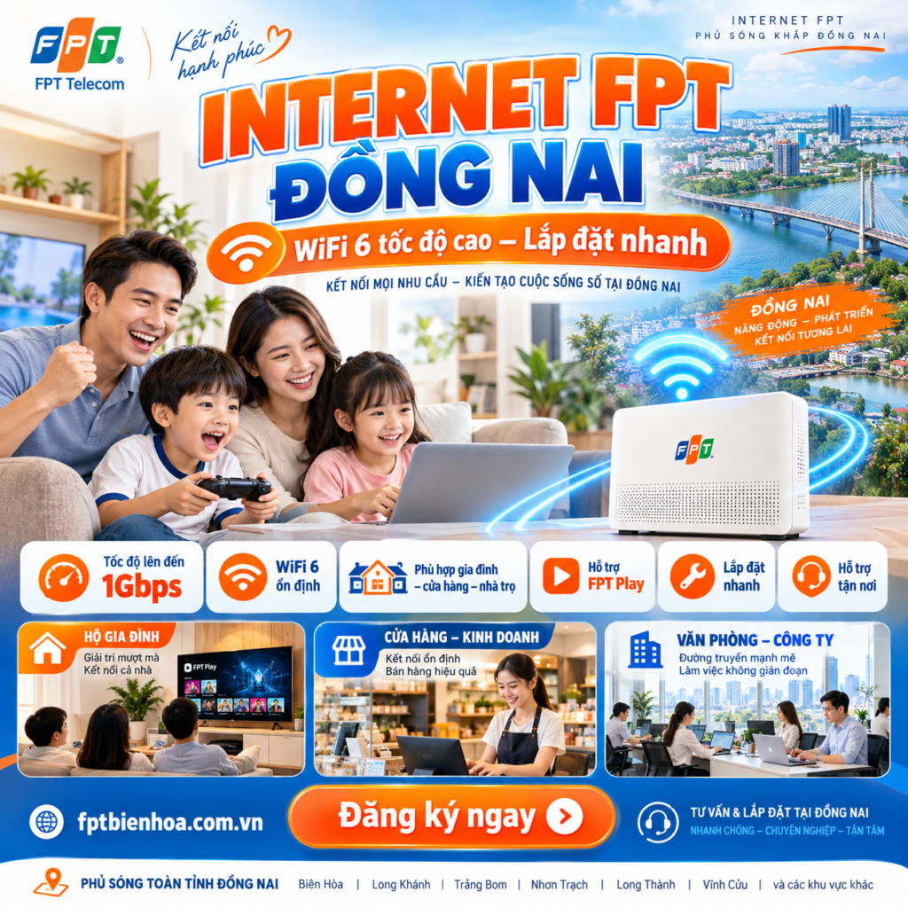 Internet FPT Đồng Nai tốc độ cao