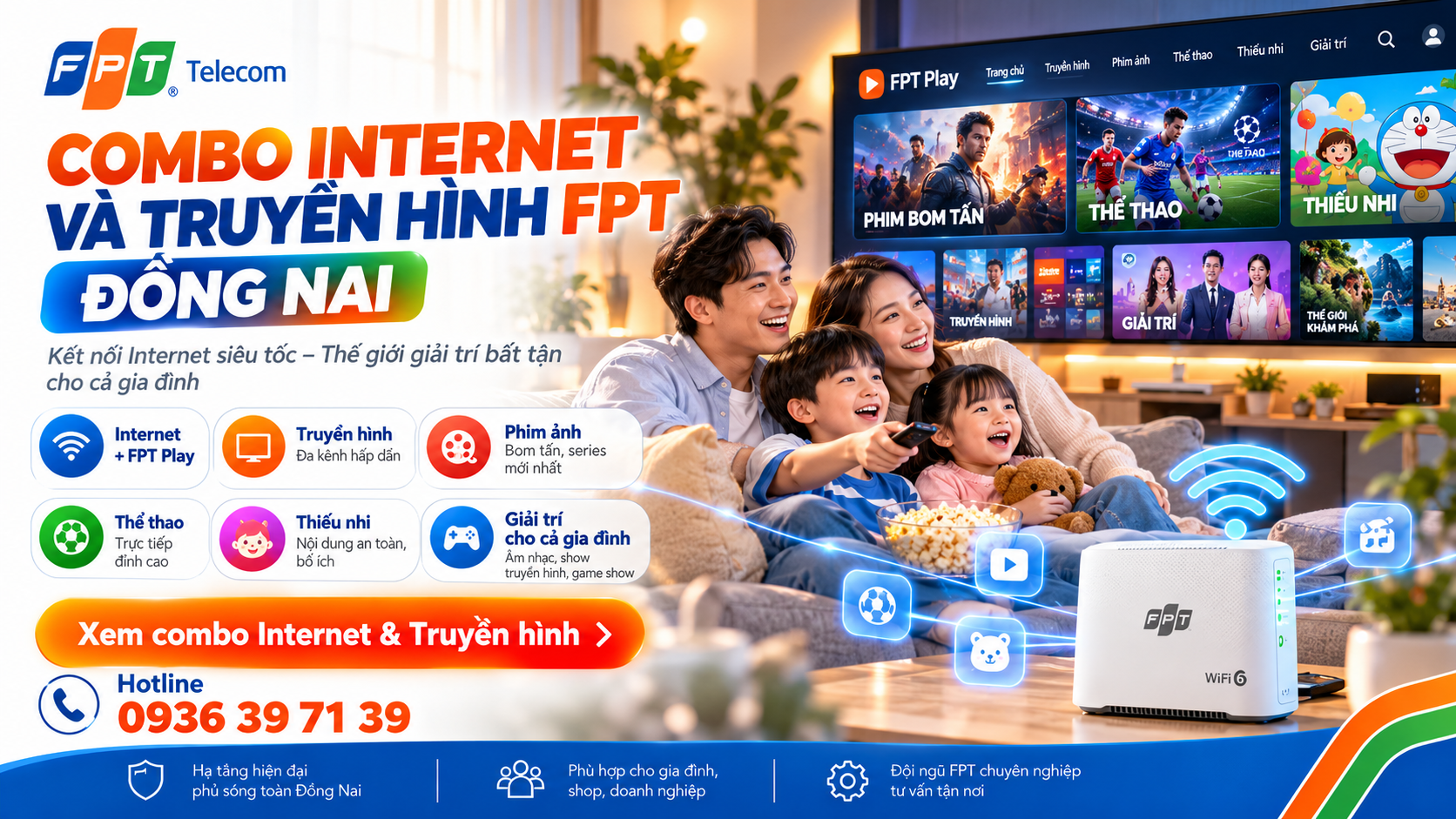 Internet FPT Đồng Nai kết hợp FPT Play
