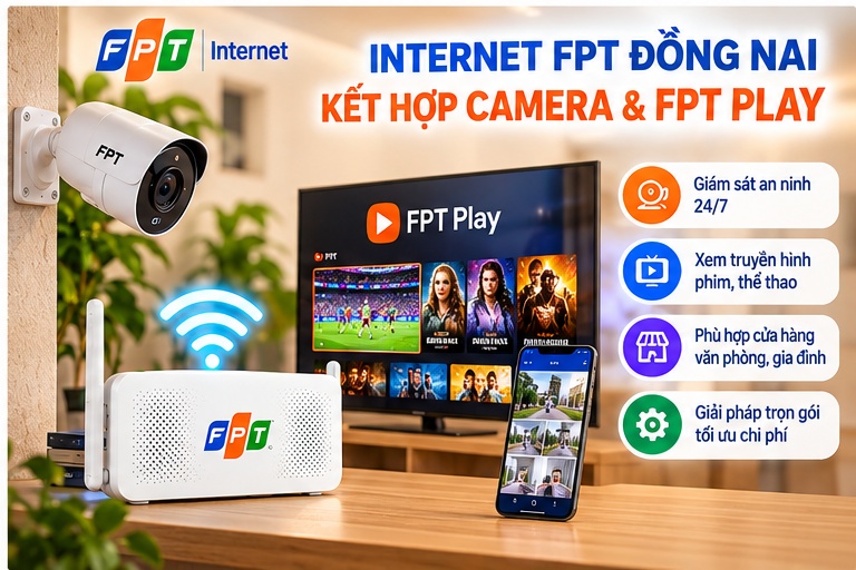 Giá lắp mạng FPT Đồng Nai kết hợp Camera FPT và FPT Play